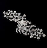 Sparkling Crystal Flower Hair Comb