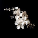 Crystal + Pearl Floral Hair Clip