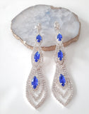 Marquise Shoulder Duster Earrings | Royal Blue