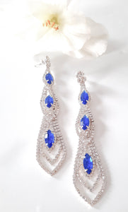 Marquise Shoulder Duster Earrings | Royal Blue