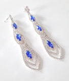 Marquise Shoulder Duster Earrings | Royal Blue