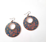 Floral Disc Stainless Steel Earrings