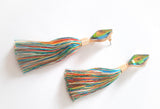 Multi-Colour Tassel Drop Earrings