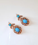 Turkish Style Earrings With Turquoise Stone