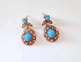 Turkish Style Earrings With Turquoise Stone