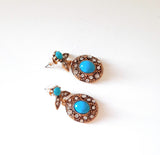 Turkish Style Earrings With Turquoise Stone