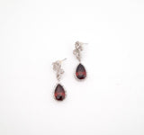 Deep Red Pear Drop Earrings