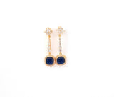 Navy/ Gold Square Drop Earring