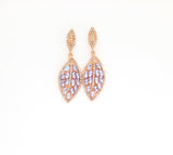 Leaf Petal Drop Earrings With Marquise-Cut Stones