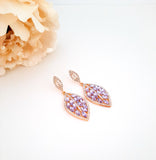 Leaf Petal Drop Earrings With Marquise-Cut Stones