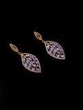 Leaf Petal Drop Earrings With Marquise-Cut Stones