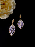 Leaf Petal Drop Earrings With Marquise-Cut Stones