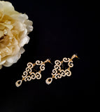 Black + Gold Chandelier Earrings