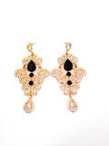 Black + Gold Chandelier Earrings