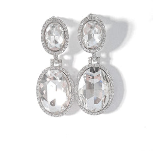 Dazzling Oval Drop Earring