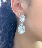 Dazzling Oval Drop Earring