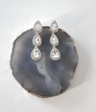 Luxurious Triple Drop Pear Shape Earrings