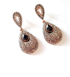 Antique Gold + Black Drop Earrings