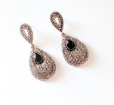 Antique Gold + Black Drop Earrings