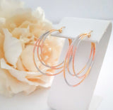 Tri-Colour Hoop Earrings