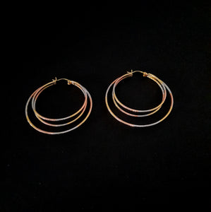 Tri-Colour Hoop Earrings