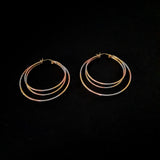 Tri-Colour Hoop Earrings