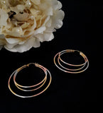 Tri-Colour Hoop Earrings