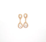 Two Tier Pear Drop Earrings | Gold-Finish