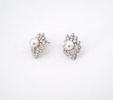 Pearl + Marquise Cut Stud Earrings