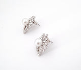 Pearl + Marquise Cut Stud Earrings