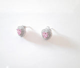 Crystal Pink Heart Earrings