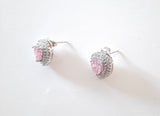 Crystal Pink Heart Earrings