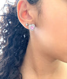 Crystal Pink Heart Earrings