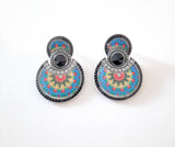 Multi-Colour Tri-Tier Disk Earring