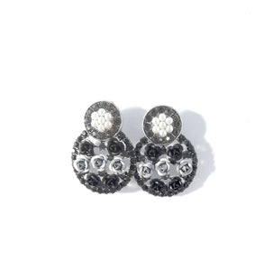 Black + Grey 3D Rose Earrings