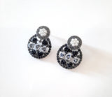 Black + Grey 3D Rose Earrings