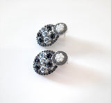 Black + Grey 3D Rose Earrings