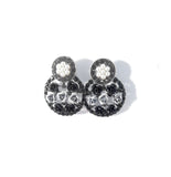 Black + Grey 3D Rose Earrings