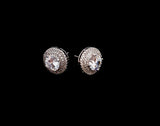 Solitaire Halo Stud Earrings