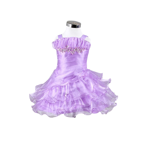 Gathered Bodice and Tier Ruffled Dress