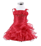 Gathered Bodice and Tier Ruffled Dress