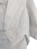 Boys Christening Outfit With Dove Embroidery