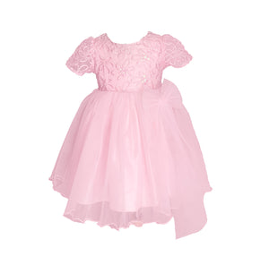 Infant/Toddler Dress With Floral Detail and Tulle Skirt