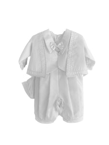 Boys Christening Romper Set With Vest