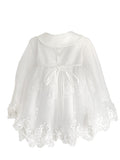 Baptism Dress With Cape and Lace Applique