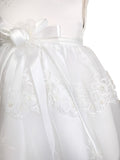 Baptism Dress With Cape and Lace Applique