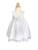 Baptism Dress With Cape and Lace Applique