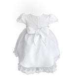 Baptism Dress With Organza Overlay and Lace Applique