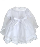 Baptism Dress With Cape and Lace Applique