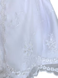 Baptism Dress With Cape and Lace Applique